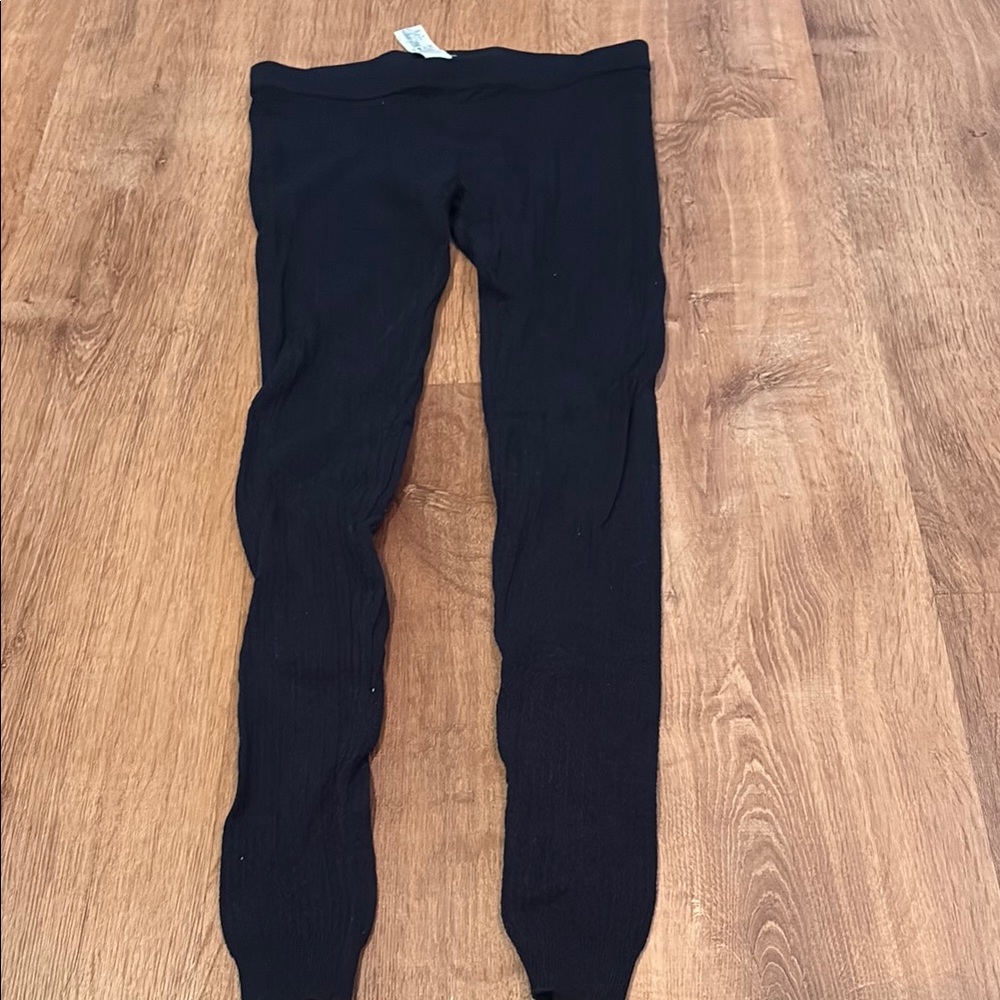 Black Open Weave Leggings